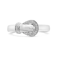 Diamond Fashion Buckle Ring in Sterling Silver