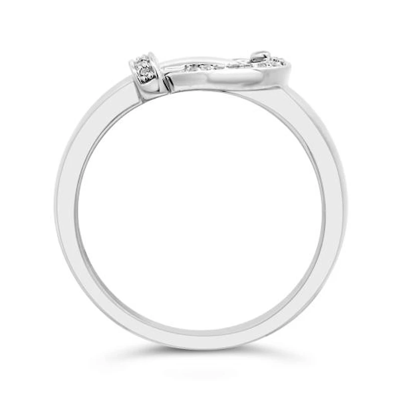 Diamond Fashion Buckle Ring in Sterling Silver