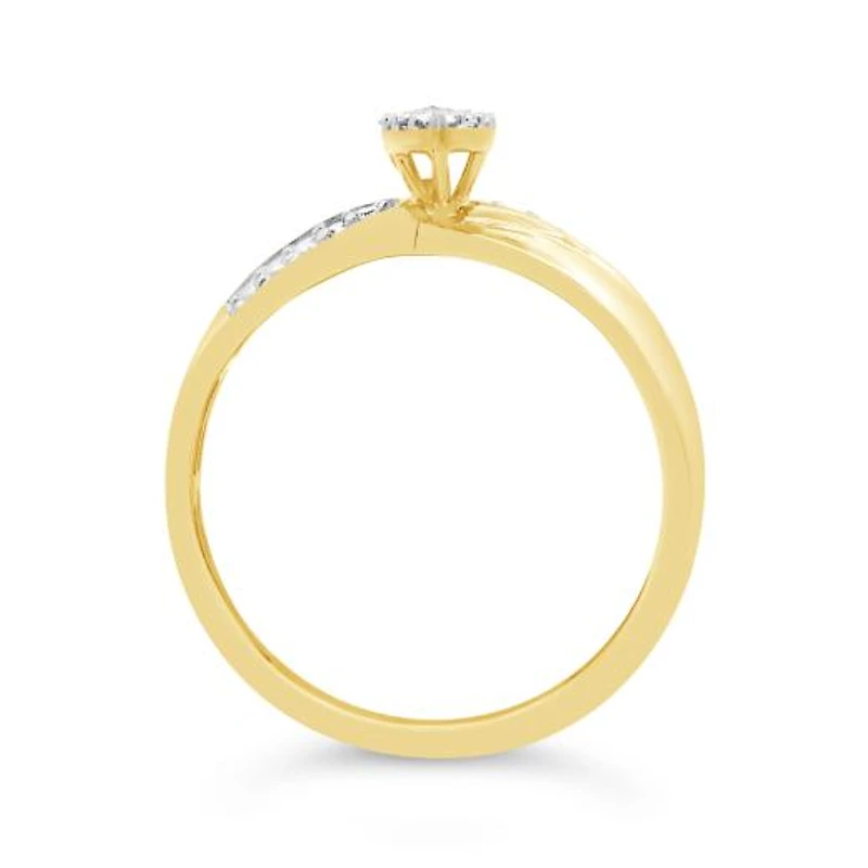 0.20CTW Diamond Marquise Shaped Bridal Set in 10K Yellow Gold