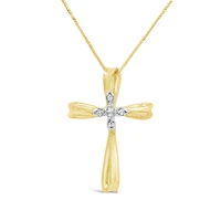 Yellow Gold 0.04CTW Diamond Cross Pendant