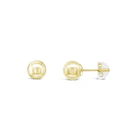 10K Yellow Gold 6mm Ball Earrings