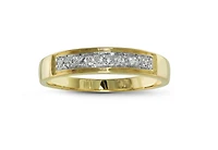 Trio Yellow Gold 0.07CTW Wedding Band