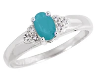 10K White Gold Aqua 0.03CTW Diamond Ring