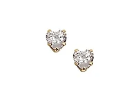 14K Yellow Gold Cubic Zirconia Earrings with 14K Gold Filled Fluted Bell Backs