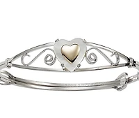 Children's Sterling Silver Mother of Pearl & 14K Heart Bangle
