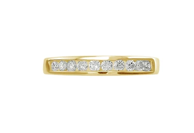Infinity Yellow Gold Channel Set 0.25CTW Diamond Anniversary Ring