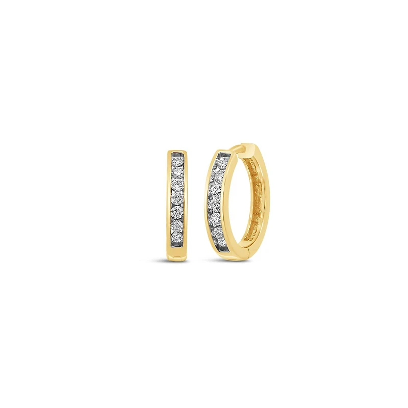 Yellow Gold 0.25CTW Diamond Huggies