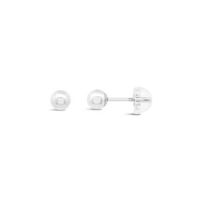 10K White Gold 4mm Ball Earring