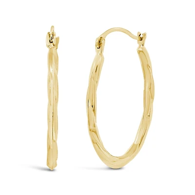 10K Yellow Gold 2x20mm Tube Earrings