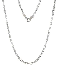 Sterling Silver 24" 2.1mm Singapore Chain