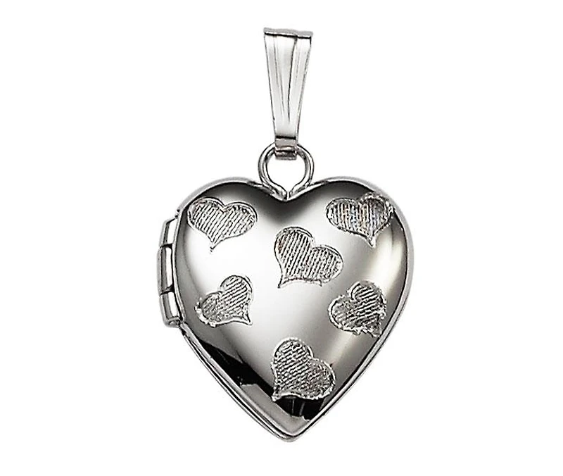Children's Sterling Silver 15" Hearts Locket
