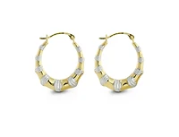 10K Two-Tone Gold Hoop Earrings