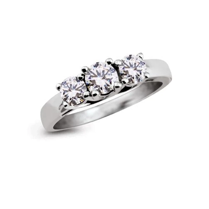 Tradition White Gold 1.00CTW Three-Stone Diamond Anniversary Ring