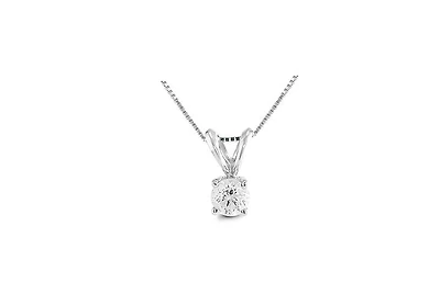 10K White Gold 0.25CT Diamond Pendant