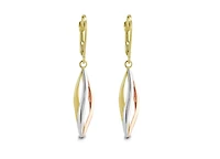 10K Tri-Colour Gold Drop Earrings