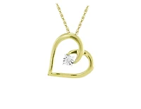 10KT Yellow Gold Diamond Heart Pendant