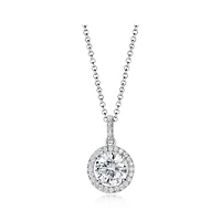 Sterling Silver Cubic Zirconia 19" Drop Pendant