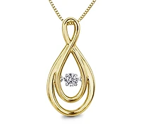 Dancing Diamond Yellow Gold Pendant