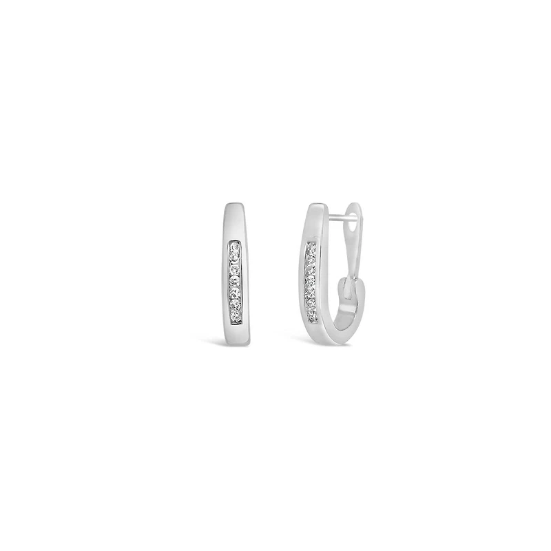 10K White Gold Diamond Infinity Earrings