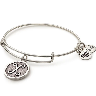 Alex and Ani Initial X Charm Bangle