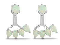 Sterling Silver Created Opal Earrings