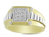 10K Yellow & White Gold 0.50CTW Diamond Men's Ring