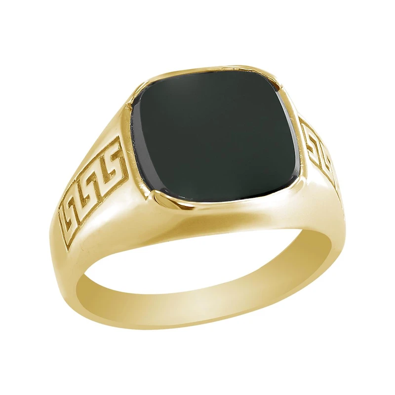 10K Yellow Gold Black Onyx Men's Ring
