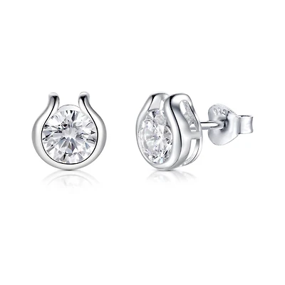 Sterling Silver Cubic Zirconia Stud Earrings