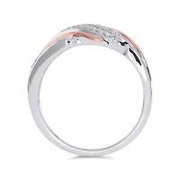 Sterling Silver and 10K Rose Gold 0.11CTW Fashion Ring
