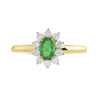 14K Yellow Gold Emerald & 0.31CTW Diamond Ring