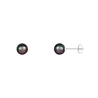 14K White Gold Round 5-6mm Pearl Stud Earrings
