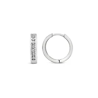Sterling Silver 0.09CTW Diamond Hoops