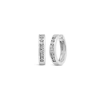 Sterling Silver 0.09CTW Diamond Hoops