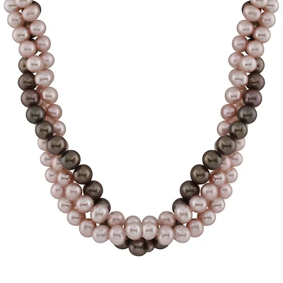 Triple Row Multi-Coloured Necklace