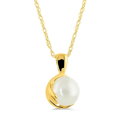 10K Yellow Gold Freshwater Pearl Pendant