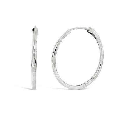 10K White Gold 1.25x21mm Diamond Cut Sleepers