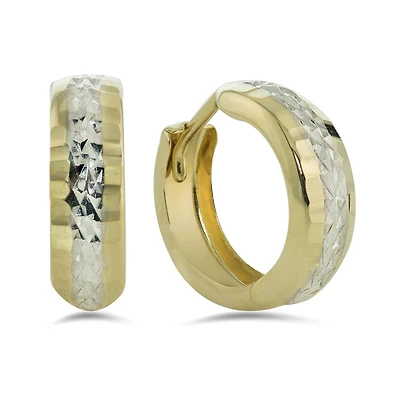 10K Two-Tone Gold Hoops