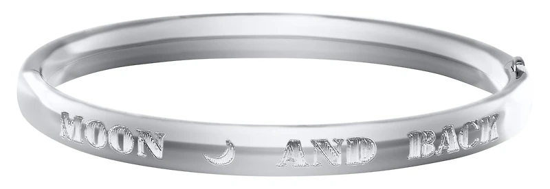 Children's Sterling Silver "I Luv U 2 The Moon & Back" Bangle
