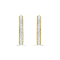 10K Yellow Gold Glitter Hoops
