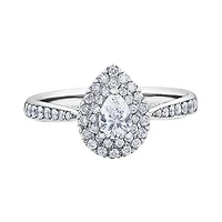 Glacier Fire 14K White Gold Pear Shaped Canadian Diamond 0.75CTW Bridal Ring