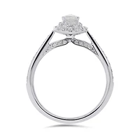 Glacier Fire 14K White Gold Pear Shaped Canadian Diamond 0.75CTW Bridal Ring