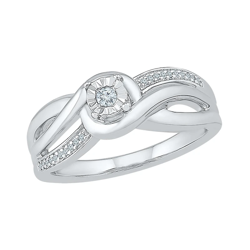 Sterling Silver 0.075CTW Diamond Promise Ring