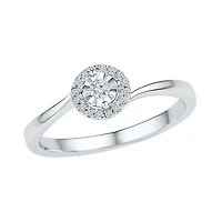 10K White Gold 0.10CTW Diamond Promise Ring