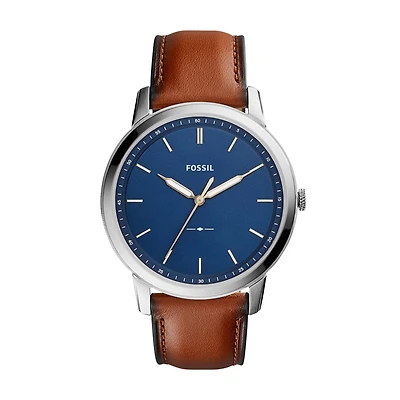 Fossil Men's Brown Leather Minimalist Watch