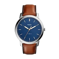 Fossil Men's Brown Leather Minimalist Watch
