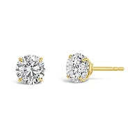 10K Yellow Gold 5mm Round Cubic Zirconia Studs