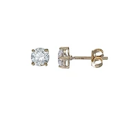 10K Yellow Gold 6mm Round Cubic Zirconia Studs