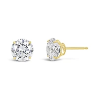 10K Gold 8mm Round Cubic Zirconia Studs
