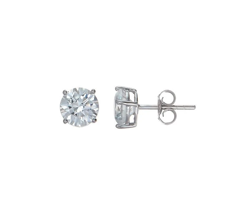 10K White Gold 5mm Round Cubic Zirconia Studs