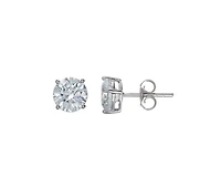 10K White Gold 5mm Round Cubic Zirconia Studs